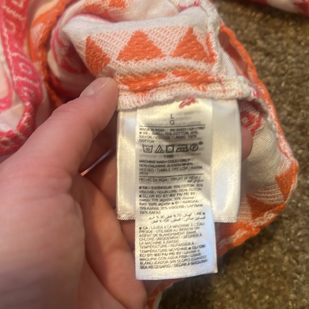Old Navy Colorful‎ Geometric Babydoll Women's Top Large - Picture 4 of 5